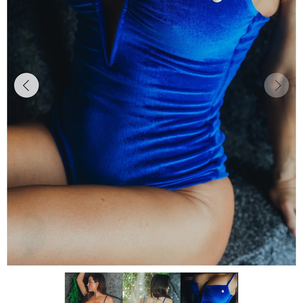 DIXXON Blue One Piece Velvet Swimsuit